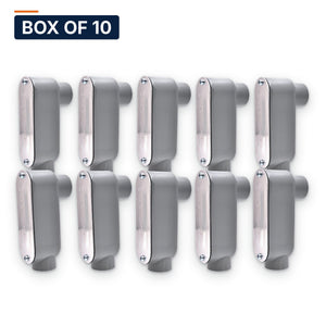 Conversions Tech Electrical > Conduit Fittings > Conduit Bodies Box of 10 ($4.20 ea) LB Conduit Body 3/4 in. Threaded, Rigid/IMC, Copper-Free Aluminum, with Cover & Gasket | 675-30002