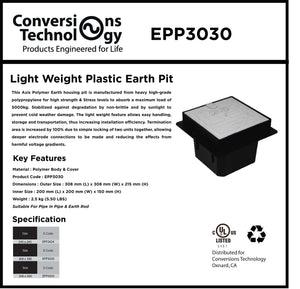 Conversions Tech Adapter Cable Light Weight Plastic Earth Pit - EPP3030