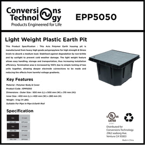 Conversions Technology Adapter Cable Light Weight Plastic Earth Pit - EPP5050