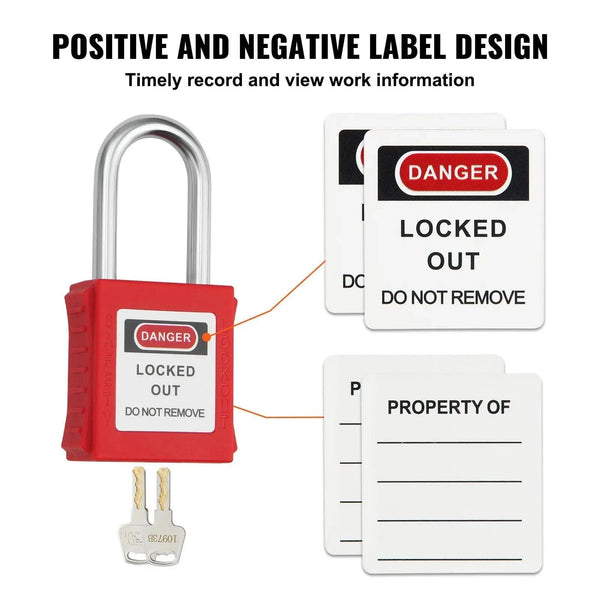 Conversions Tech 10 Pieces Lockout Tagout Locks Set, 10 PCS Red Safety Lockout Padlocks, with 2 Keys Per Lock, OSHA Compliant Lockout Locks, Lock Out Tag O