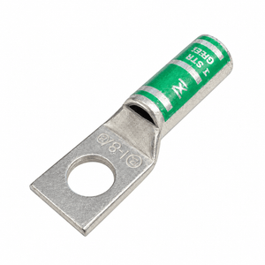 Conversions Tech Compression Lugs Long Barrel Compression Lug, 1-Hole, 1/0 AWG, 3/8 in Stud | Tin-Plated Copper, Chamfered Entry, Die Index 42 Pink, UL 486A 90 C, Flex-Rated | CT-LB1-0-38