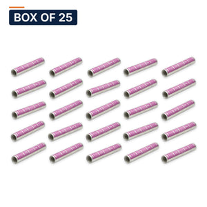 Conversions Tech Electrical > Connectors > Compression Splices Box of 25 ($3.96 ea) Long Barrel Compression Splice 1/0 AWG Copper | 90°C, Pink Code