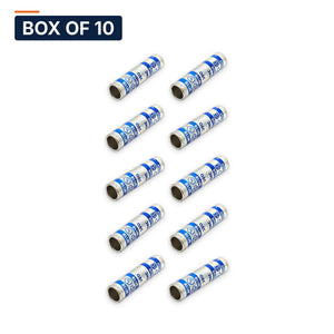 Conversions Tech Electrical > Connectors > Compression Splices Box of 10 ($8.89 ea) Long Barrel Compression Splice 400 kcmil Copper | 90°C, Center Wire Stop