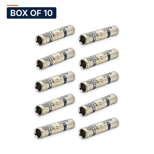 Conversions Tech Electrical > Connectors > Compression Splices Box of 10 ($2.90 ea) Long Barrel Copper Compression Sleeve 4 AWG | Tin-Plated, Gray