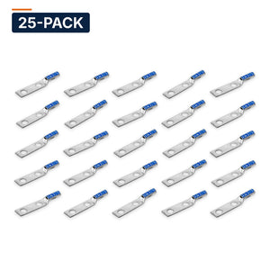 Conversions Tech Electrical > Connectors > Compression Lugs Long Barrel Two-Hole Compression Lug 6 AWG 1/4" Stud, 25-Pack | 65A 90°C