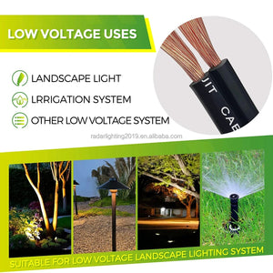 Conversions Tech 5 / Black Low Voltage Cable Landscape Lighting Wire 500ft in a Spool 12/2 14/2 16/2 Awg Electrical Wires
