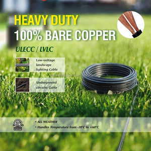 Conversions Tech 5 / Black Low Voltage Cable Landscape Lighting Wire 500ft in a Spool 12/2 14/2 16/2 Awg Electrical Wires