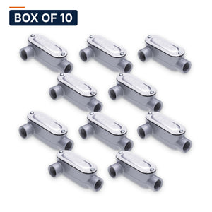 Conversions Tech Electrical > Conduit Fittings > Conduit Bodies Box of 10 ($11.50 ea) LR Conduit Body 1-1/2 in. Threaded, Rigid/IMC, Copper-Free Aluminum, with Cover & Gasket | 675-30035