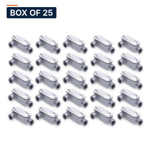 Conversions Tech Electrical > Conduit Fittings > Conduit Bodies Box of 25 ($5.40 ea) LR Conduit Body 1 in. Threaded, Rigid/IMC, Copper-Free Aluminum, with Cover & Gasket | 675-30033