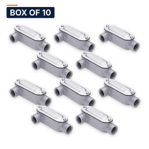 Conversions Tech Electrical > Conduit Fittings > Conduit Bodies Box of 10 ($4.20 ea) LR Conduit Body 3/4 in. Threaded, Rigid/IMC, Copper-Free Aluminum, with Cover & Gasket | 675-30032
