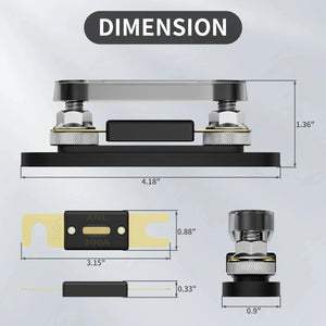 Conversions Tech 300A / 24V Mairne Inline Fuse Holder 300 AMP ANL Fuse Holder Block 0/2/4/8 Gauge AWG Car Audio 300A 1/0 Zero Gauge Fuses with Box