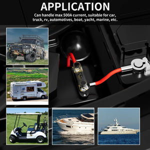 Conversions Tech 300A / 24V Mairne Inline Fuse Holder 300 AMP ANL Fuse Holder Block 0/2/4/8 Gauge AWG Car Audio 300A 1/0 Zero Gauge Fuses with Box