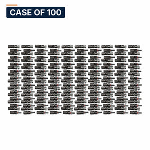 Conversions Tech Solar > MC4 Connectors Case of 100 ($1.84 ea) MC4 Connector Pair, 1000 V DC, 30 A | Male and Female, 10-12 AWG, IP67 | 4904-1000