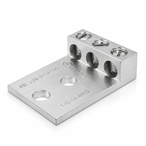 Conversions Tech Electrical > Connectors > Mechanical Connectors Mechanical Lug, 3-Conductor, 2-Hole | 14 AWG to 1/0 AWG, Dual-Rated AL9CU, 1/4 in Holes, Slotted Set Screws, cULus | CT-T3H2-1/0A