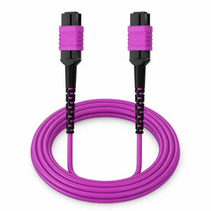 Conversions Tech Fiber Optic MPO to MPO Fiber Trunk Cable, OM4 12-Fiber | 40G/100G Multimode, Female Type B, LSZH | 1–100 m