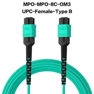 Conversions Tech MPO-MPO-OM3-8Core / CHINA / 2M MPO to MPO/LC Fiber Optic Cable OM3/OM4/OM5 8/12Core Multi-Mode Patch Trunk Jumper Cord 40Gb/100Gb Female Type B UPC LSZH Jacket