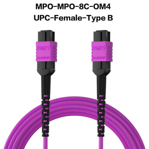 Conversions Tech MPO-MPO-OM4-8Core / CHINA / 10M MPO to MPO/LC Fiber Optic Cable OM3/OM4/OM5 8/12Core Multi-Mode Patch Trunk Jumper Cord 40Gb/100Gb Female Type B UPC LSZH Jacket