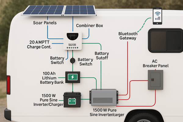 Conversions Technology MPPT Solar Charger Controller  20A/20A, 12V/24V auto 100V max solar voltage