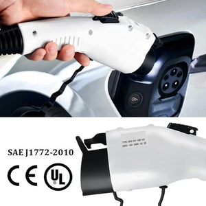 Conversions Tech Black / EU NEMA 10-30 Level 2 EV Charger  240V 16 Amp with 6.4 ft Extension Cord  Compatible with J1772 EVs