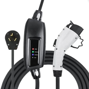 Conversions Tech Black / EU NEMA 10-30 Level 2 EV Charger  240V 16 Amp with 6.4 ft Extension Cord  Compatible with J1772 EVs