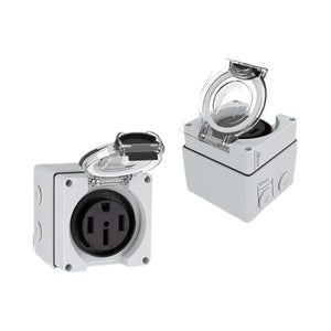 Conversions Technology NEMA 14-50R Receptacle with Protective Box for EVs, RVs, generators, and welding machines.