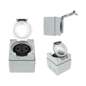 Conversions Technology NEMA 14-50R Receptacle with Protective Box for EVs, RVs, generators, and welding machines.