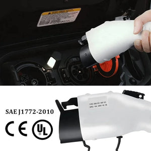 Conversions Tech Black / EU NEMA 5-15 Level 1 EV Charger 110V 16 Amp with 21 ft Extension Cord  Compatible with J1772 EVs