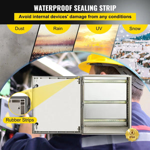 Conversions Tech 24 x 20 x 9 inch NEMA Steel Enclosure, 24 x 20 x 9\'\' NEMA 4X Fiberglass Electrical Box, IP66 Waterproof & Dustproof, Outdoor/Indoor Electrical