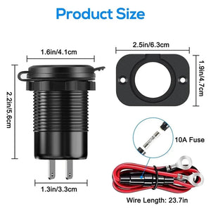 Conversions Tech NEW 96W Dual PD Dual QC 3.0 USB Car Charger with Voltmeter Socket Power Outlet Adapter Waterproof for 12V/24V Car Boat Hot Sale