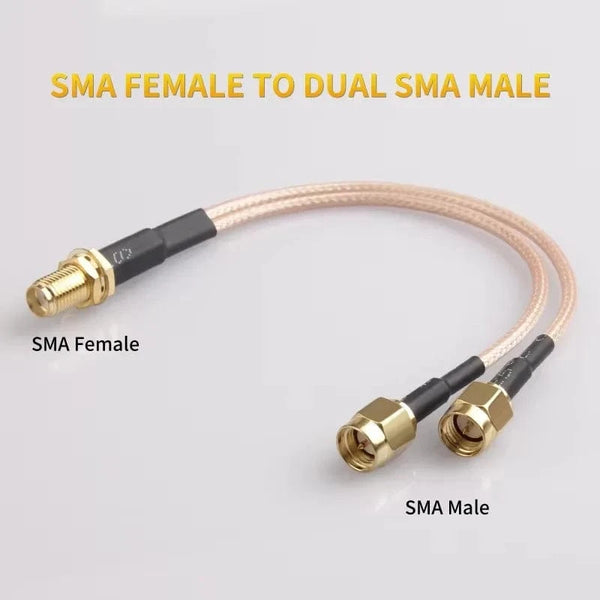 Conversions Tech SMA-KJJ / SMA New SMA 1 to 2 Cable Male to Female Extension Cord Adapter Cable for Home Security with Connector 0.15M