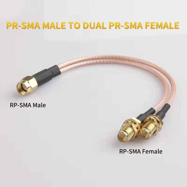 Conversions Tech RP-SMA-JKK / SMA New SMA 1 to 2 Cable Male to Female Extension Cord Adapter Cable for Home Security with Connector 0.15M