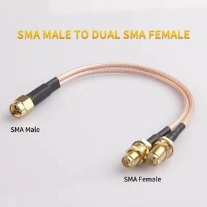 Conversions Tech SMA-JKK / SMA New SMA 1 to 2 Cable Male to Female Extension Cord Adapter Cable for Home Security with Connector 0.15M