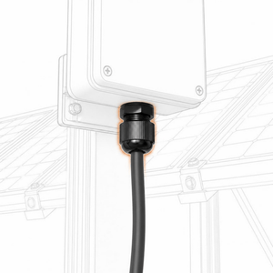 Conversions Tech Electrical > Cable Glands NPT Cable Gland, 3/4 in, Slim Body, Nylon IP68, Black | Strain Relief for Tight Knockout Spacing, Locknut Included | 9889-0034S