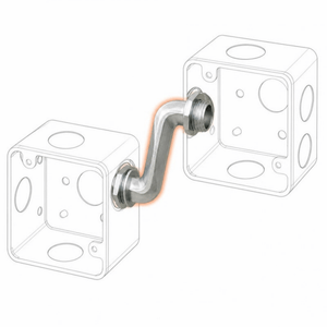 Conversions Tech Offset Nipple-Box to Box, Zinc Die Cast 2"