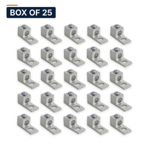 Conversions Tech Electrical > Connectors > Aluminum Connectors Box of 25 ($1.16 ea) Panelboard Connector, 1-Barrel, 1-Hole | 14 AWG to 2 AWG, 1/4 in Stud, Dual-Rated AL9CU, UL 486B | 210-99002