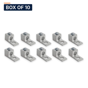Conversions Tech Electrical > Connectors > Aluminum Connectors Box of 10 ($1.29 ea) Panelboard Connector, 1-Barrel, 1-Hole | 14 AWG to 2 AWG, 1/4 in Stud, Dual-Rated AL9CU, UL 486B | 210-99002