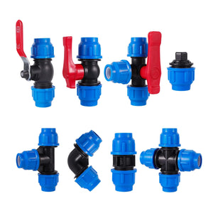 Conversions Tech PE Water Pipe Connector Pipe Fittings 20/25/32/40/50mm Water Tube Direct Pipe Quick Valve Connector Pipe Connector 1 Pc