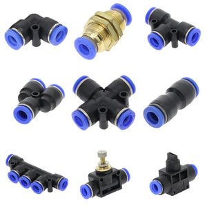 Conversions Tech Pneumatic Fitting Tube Connector Fittings Air Quick Water Pipe Push In Hose Quick Couping 4mm 6mm 8mm 10mm 12mm PU PY PK