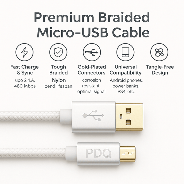 Power On Demand Charging/Data Cable POD | Premium USB to Micro