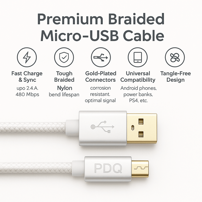 Power On Demand Charging/Data Cable POD | Premium USB to Micro