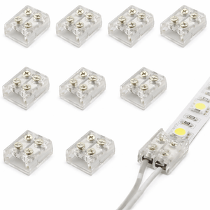 Conversions Tech Premium 2-Pin Solderless Strip-to-Wire Connector 10 Pack