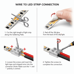 Conversions Tech Premium 2-Pin Solderless Strip-to-Wire Connector 10 Pack