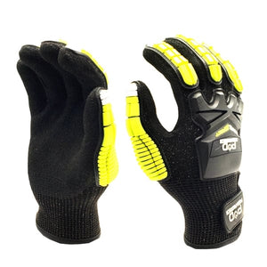 Conversions Tech Safety > Work Gloves PROTECH Impact Work Gloves, Sizes S to XXL | TPR Knuckle Guards, ANSI A4 Cut and Level 3 Puncture Palm, Touchscreen, Electricians and Construction | POD-PROTECH