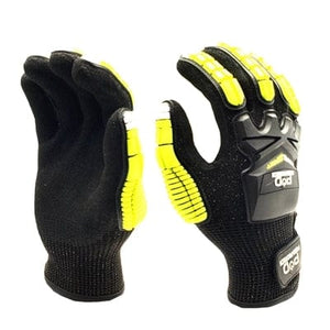 Conversions Tech Safety > Work Gloves PROTECH Impact Work Gloves, Sizes S to XXL | TPR Knuckle Guards, ANSI A4 Cut and Level 3 Puncture Palm, Touchscreen, Electricians and Construction | POD-PROTECH