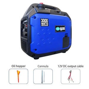 Conversions Tech Blue / AC Single Phase / 2 kW Quiet Generator Portable Gasoline 220V Home RV Carrying Outdoor Small Two or Three Kilowatts 4KW Inverter Generator