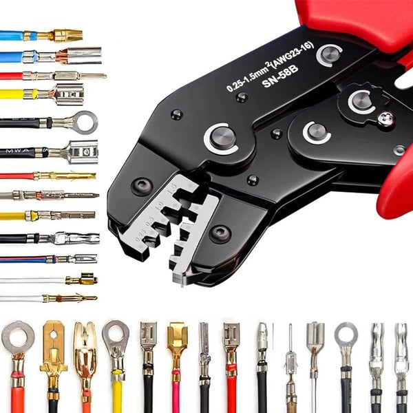 Conversions Tech SN-58B Ratcheting Crimping Tool Set For Dupont JST MOLEX Open Barrel,Dupont Molex JST TE Terminals & EPC PCIE SATA Pins SN-58B