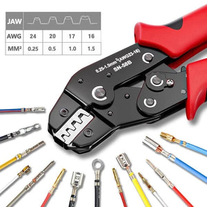 Conversions Tech SN-58B Ratcheting Crimping Tool Set For Dupont JST MOLEX Open Barrel,Dupont Molex JST TE Terminals & EPC PCIE SATA Pins SN-58B