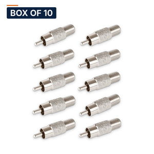 Conversions Tech Accessories Box of 10 ($1.29 ea) RCA Female to F Male Adapter | Composite Video to Coax | RCA-F