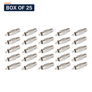 Conversions Tech Accessories Box of 25 ($1.24 ea) RCA Female to F Male Adapter | Composite Video to Coax | RCA-F