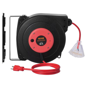 Conversions Tech Default Retractable 50FT 14AWG/3C SJTOW Power Cord Reel Extension Cord Reel